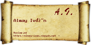 Almay Iván névjegykártya